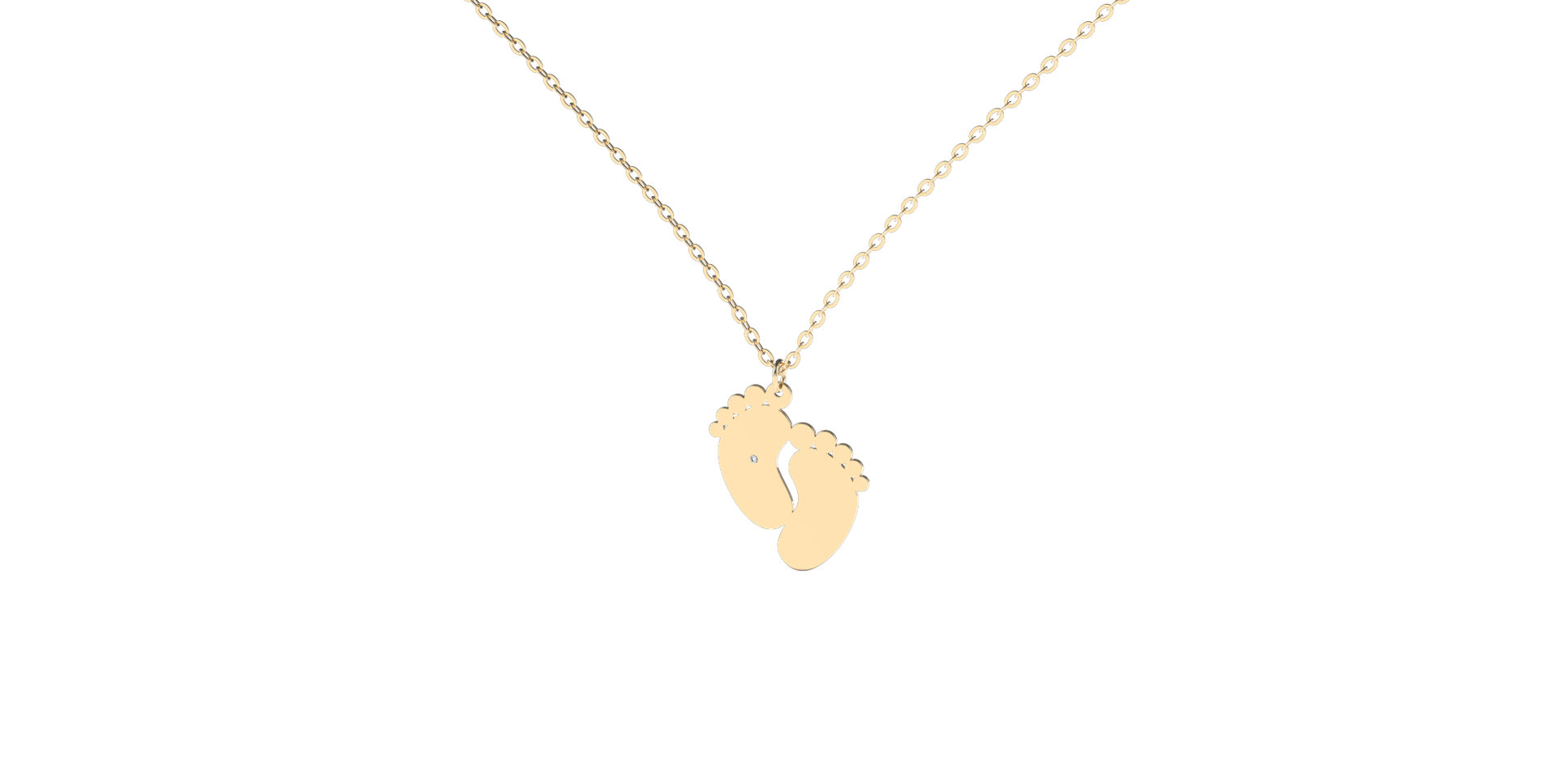 Náhrdelník s diamantom Baby Feet