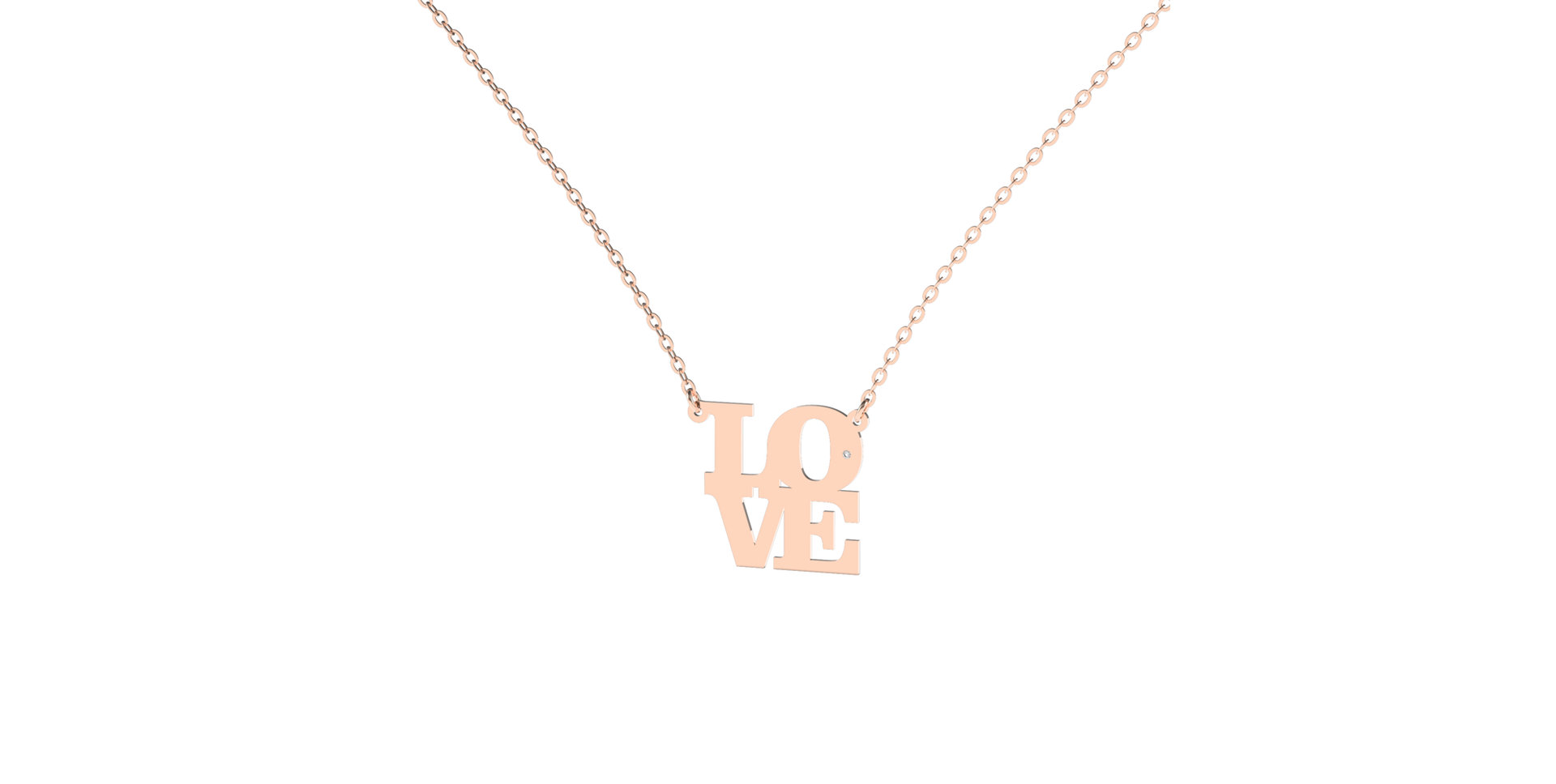 Náhrdelník s diamantom Love