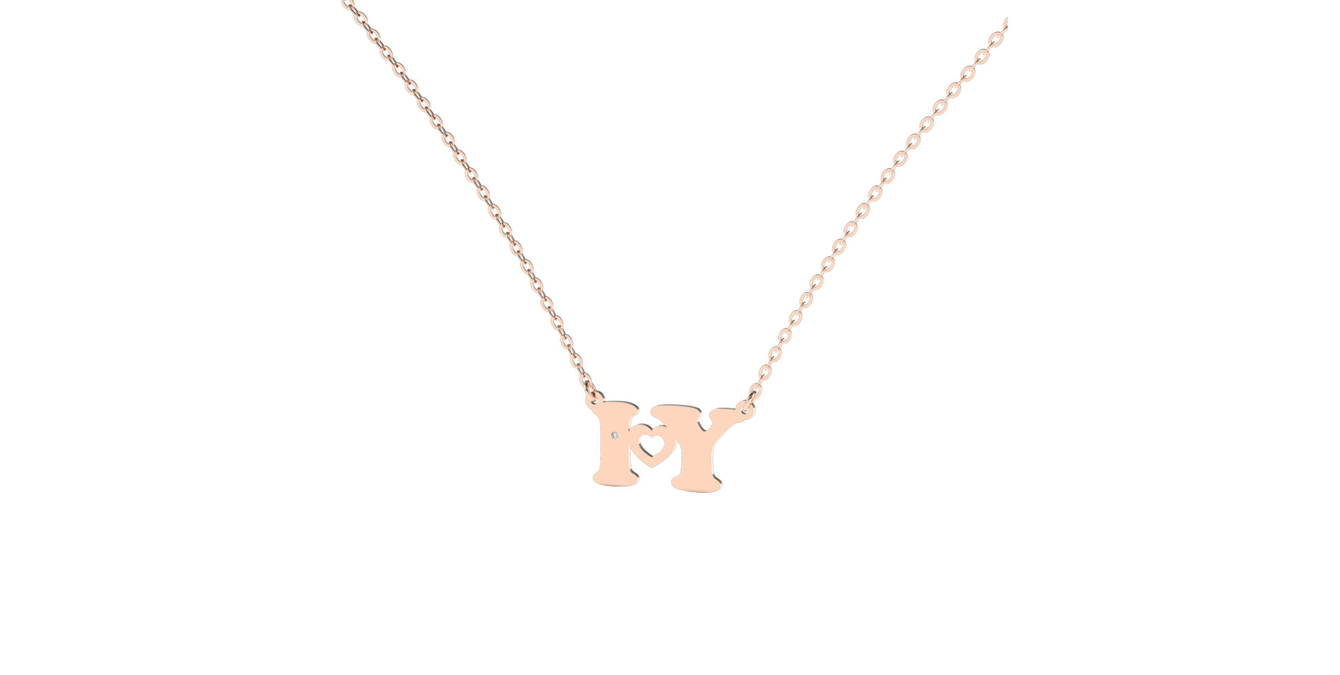 Náhrdelník s diamantom I Love U