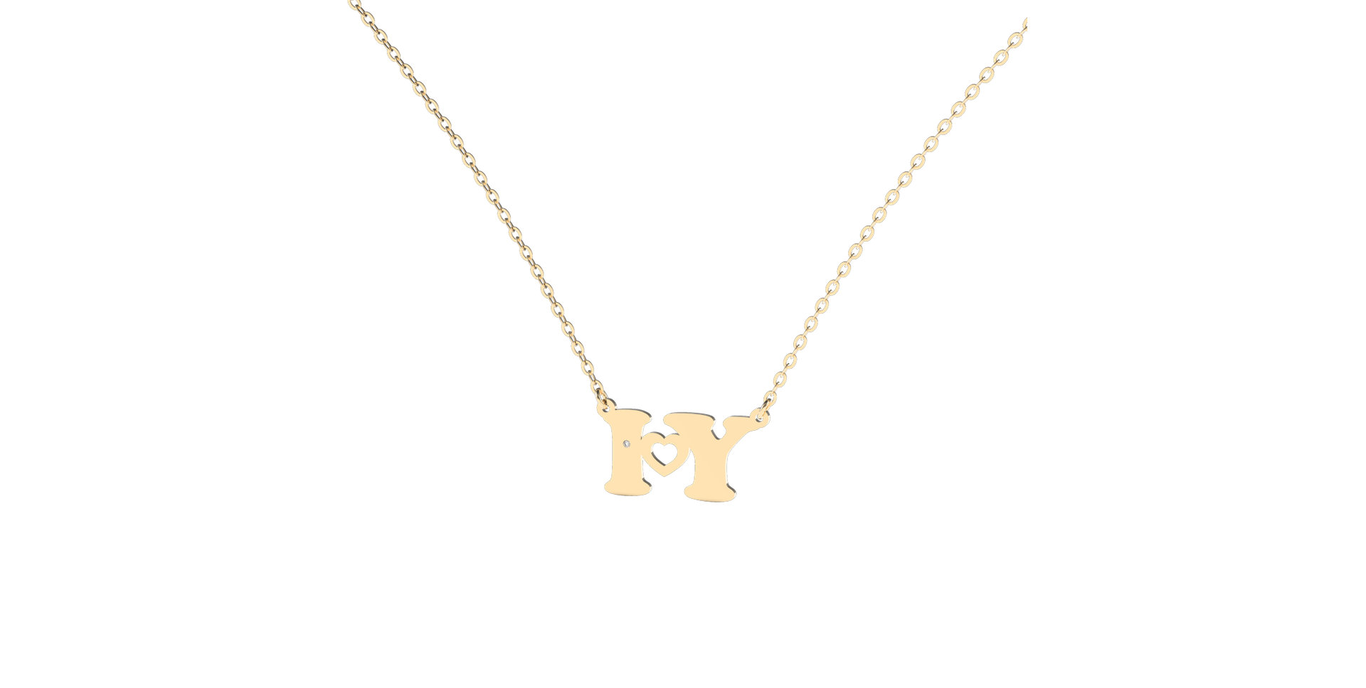 Náhrdelník s diamantom I Love U