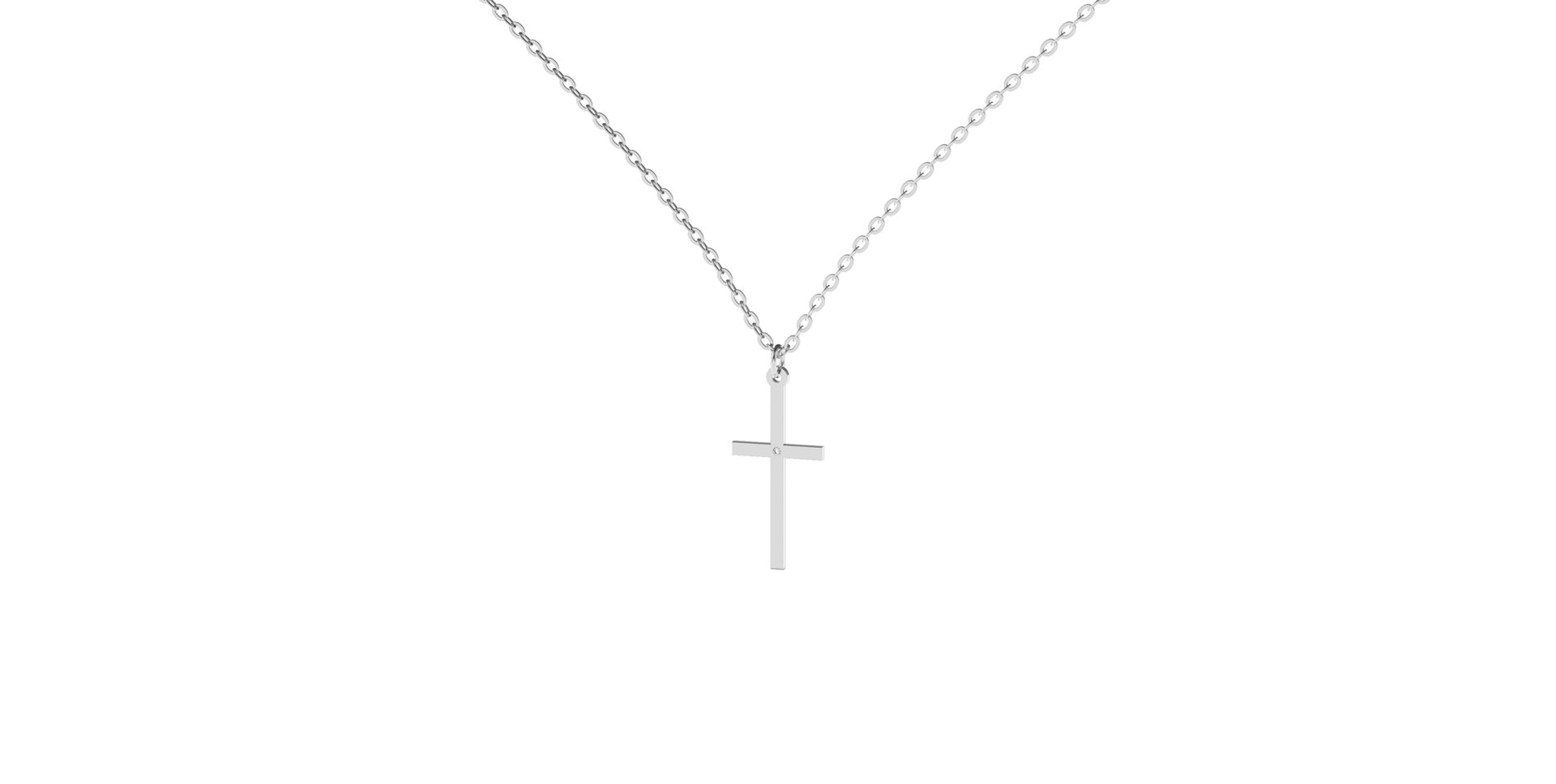 Náhrdelník s diamantom Cross