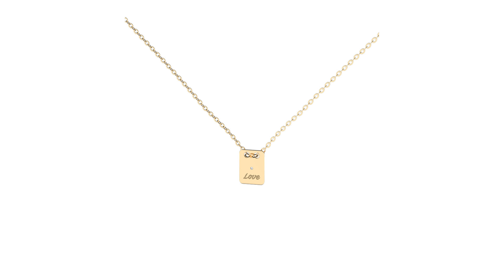 Náhrdelník s diamantom Love