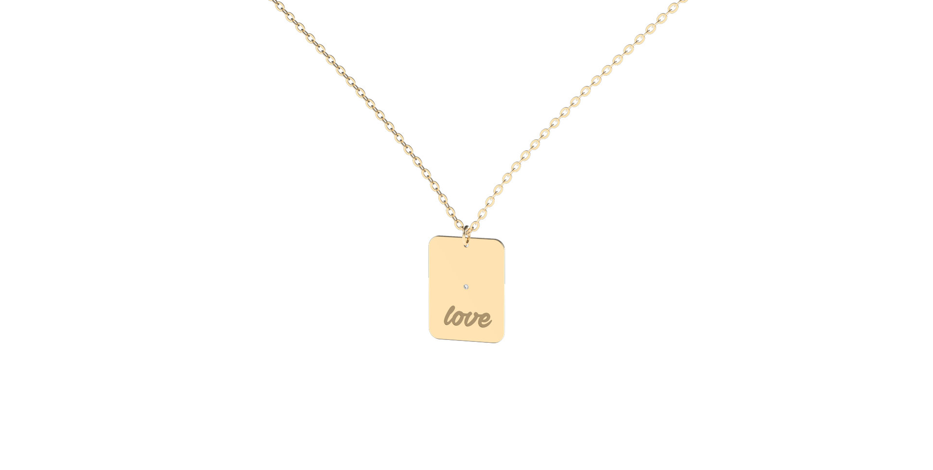 Náhrdelník s diamantom Love