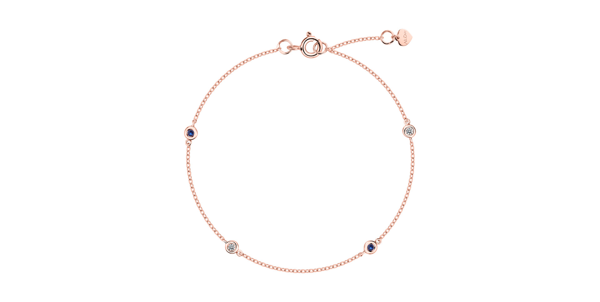 Náramok s diamantmi a zafírmi Dots