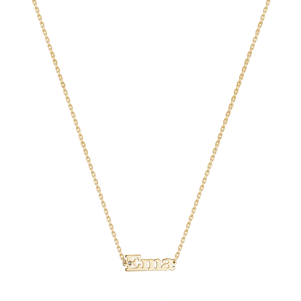 Náhrdelník s diamantom Classic name