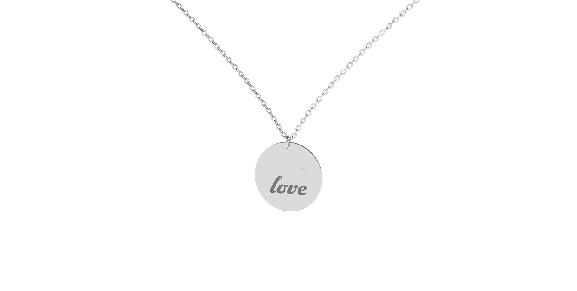 Náhrdelník s diamantom Love