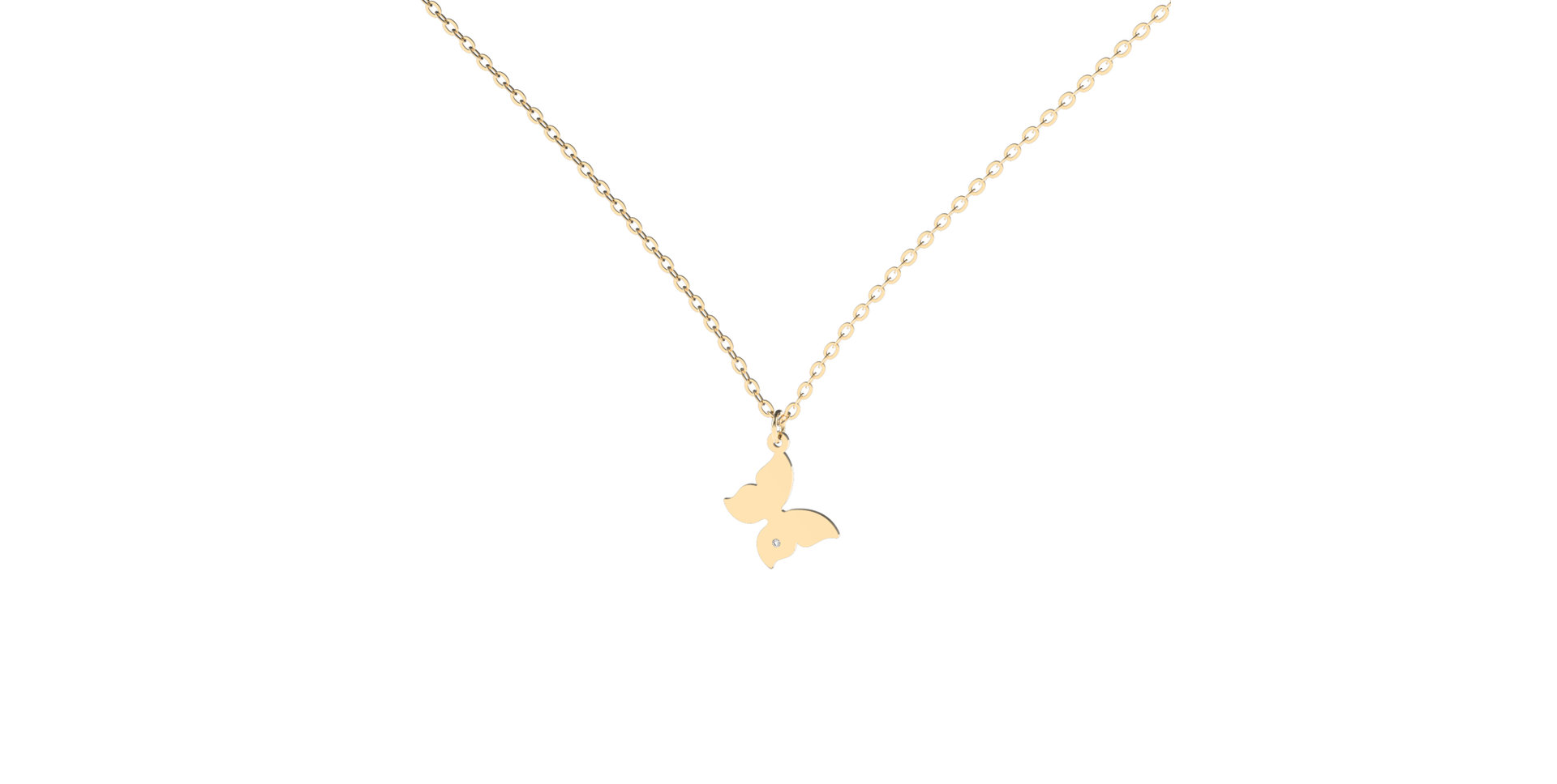 Náhrdelník s diamantom Lovely Butterfly