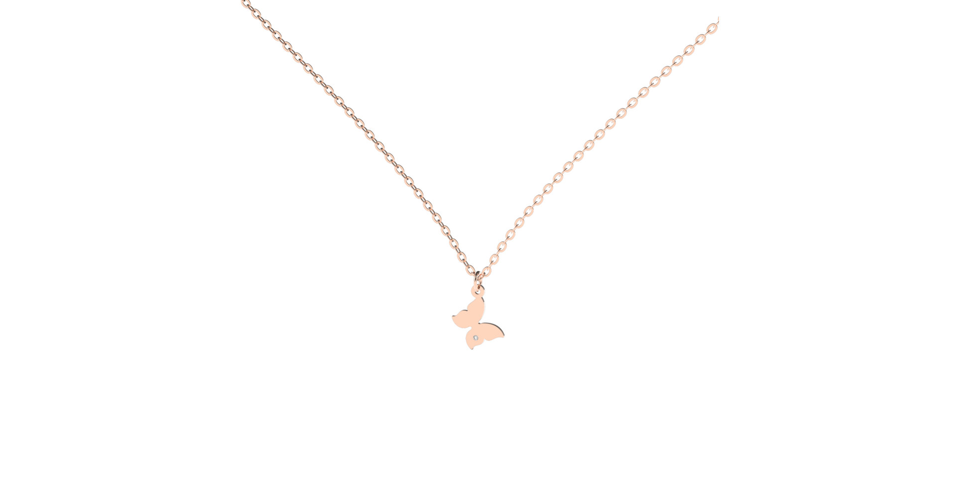 Náhrdelník s diamantom Lovely Butterfly