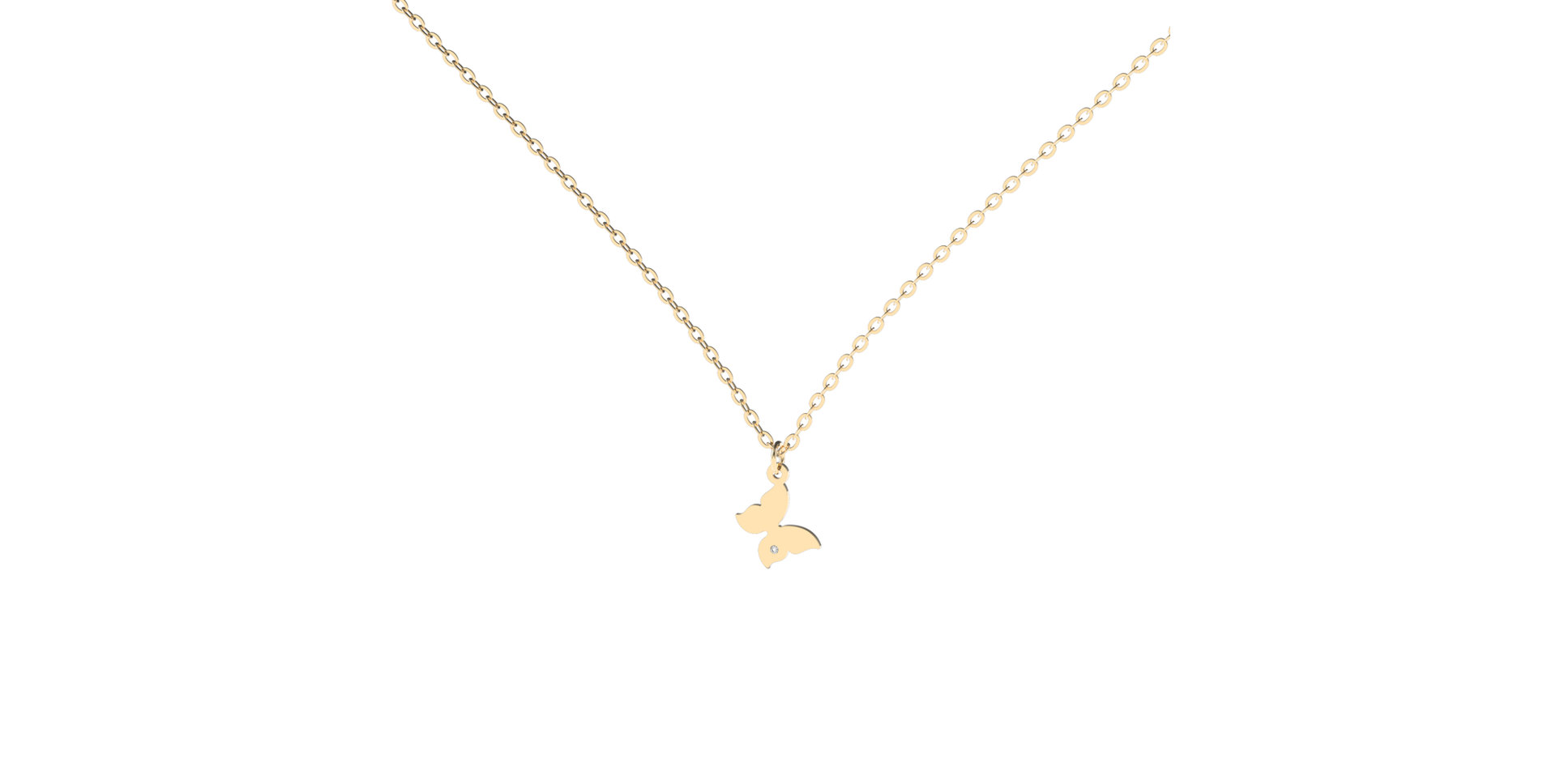 Náhrdelník s diamantom Lovely Butterfly