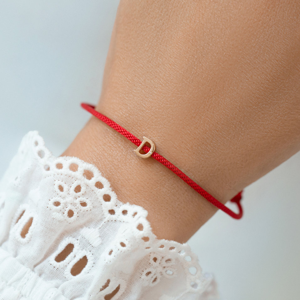 Diamantový náramok so šnúrkou Flat Line Q