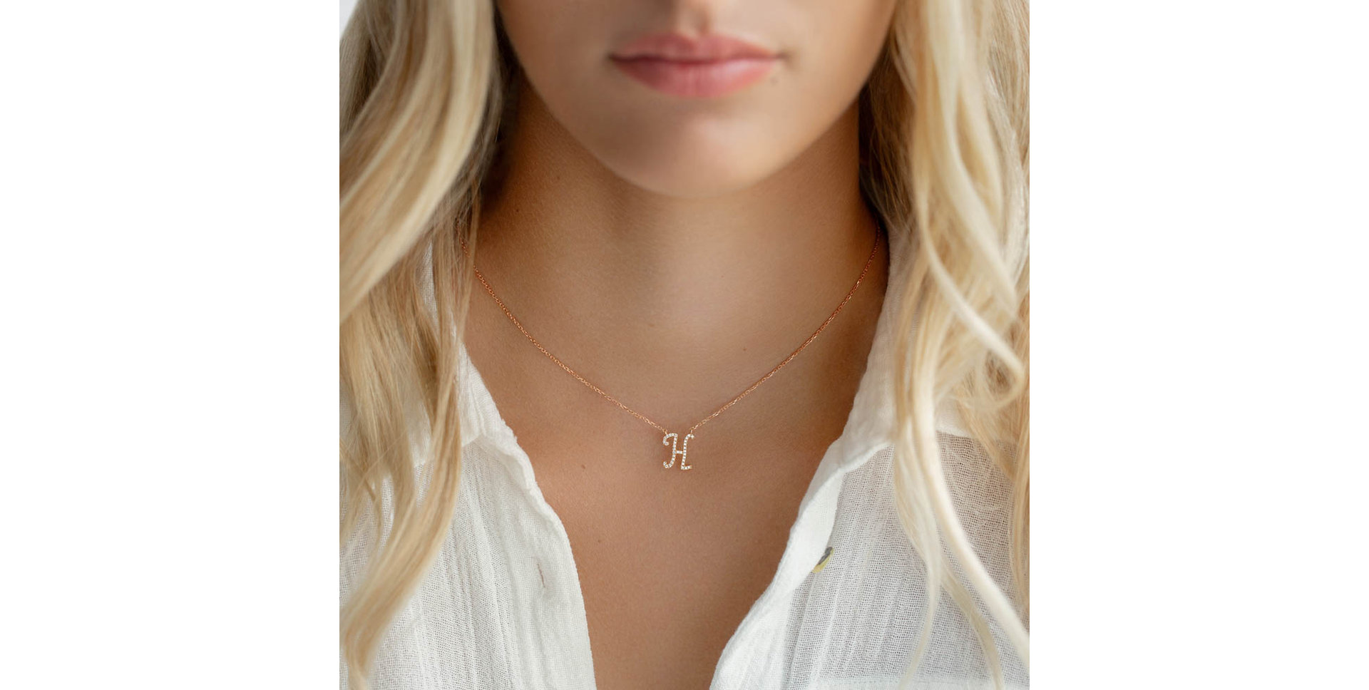 Náhrdelník s diamantmi Curly Glitter J