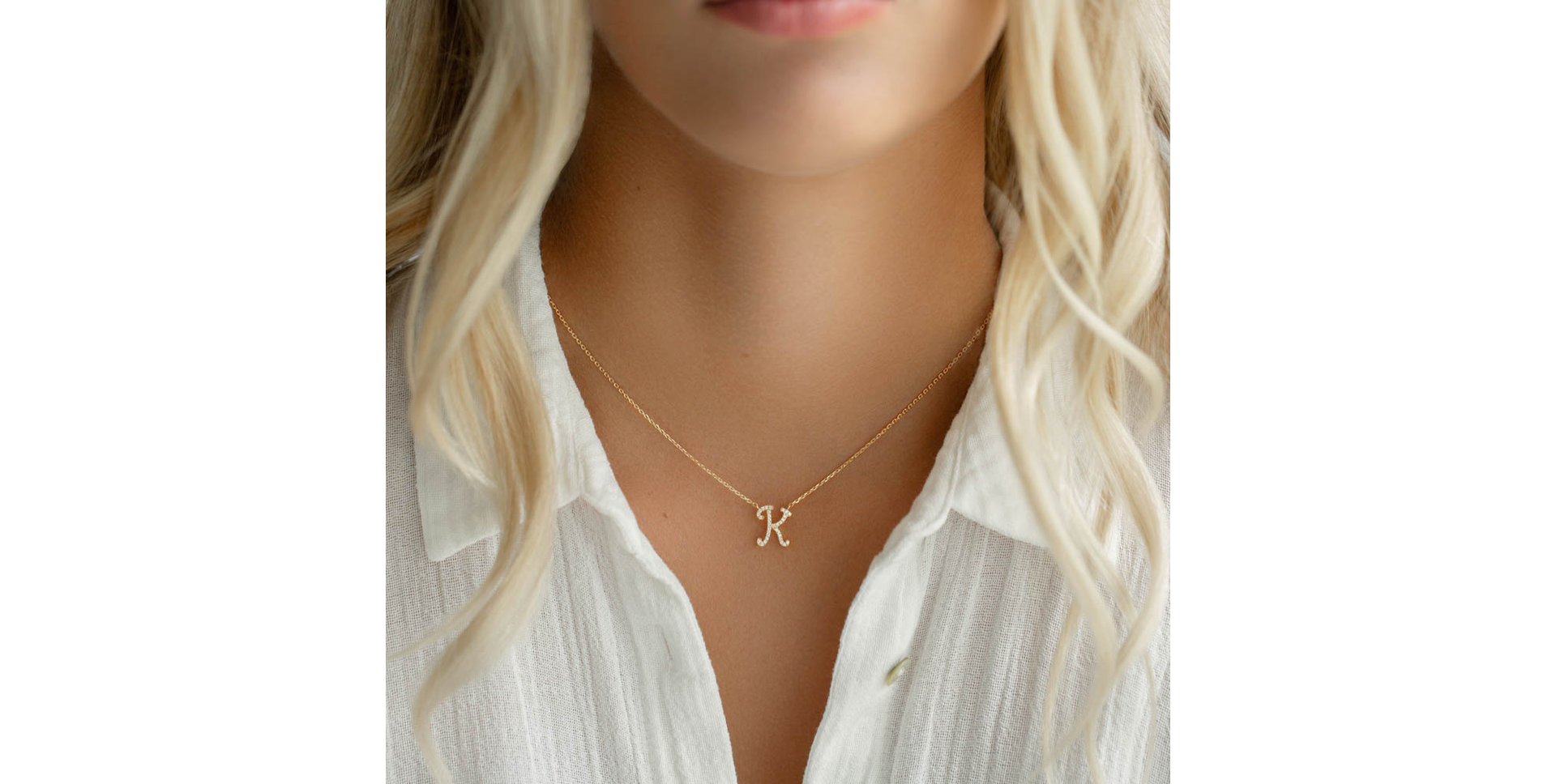 Náhrdelník s diamantmi Curly Glitter P