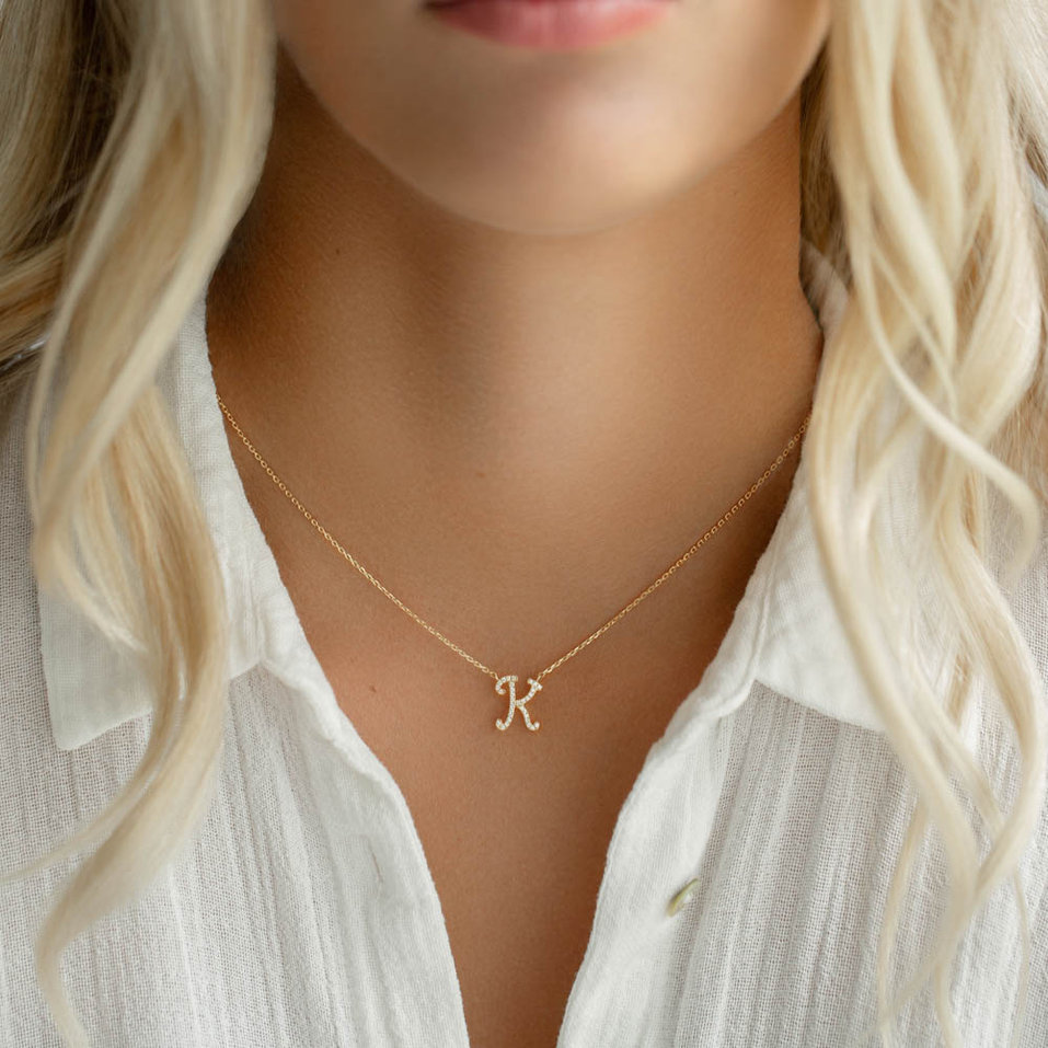 Náhrdelník s diamantmi Curly Glitter P