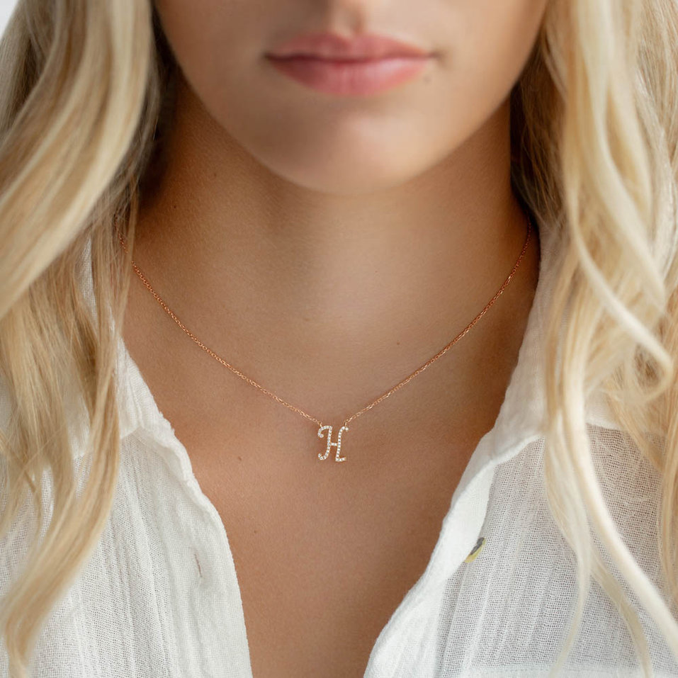 Náhrdelník s diamantmi Curly Glitter W