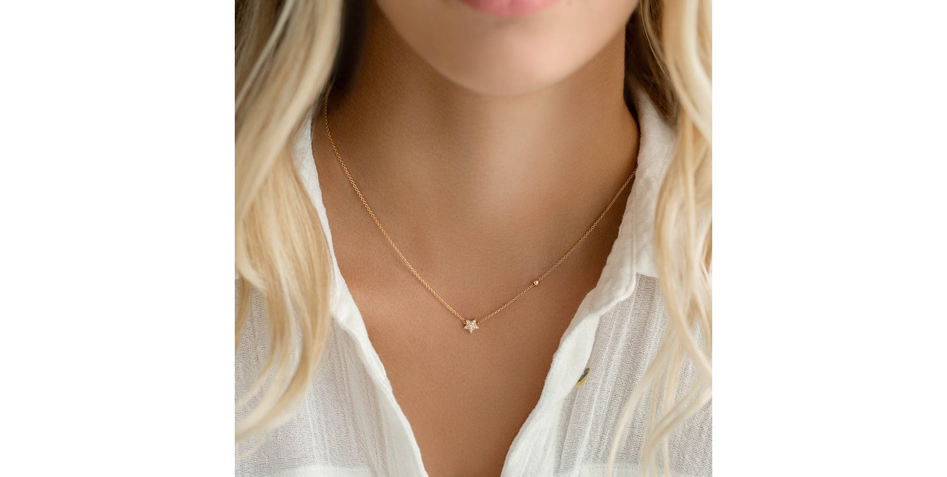 Náhrdelník s hnedými a bielymi diamantmi Star Waterfall