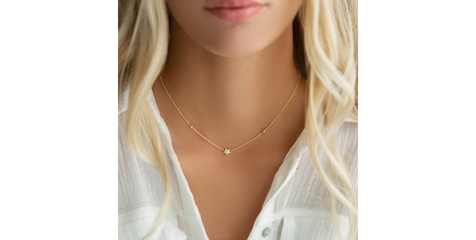 Náhrdelník s hnedými a bielymi diamantmi Star Waterfall