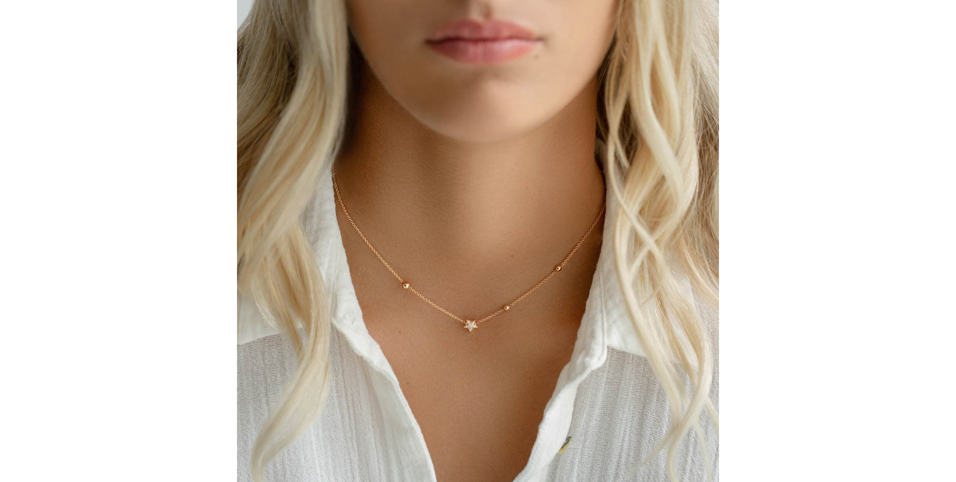 Náhrdelník s hnedými a bielymi diamantmi Star Waterfall