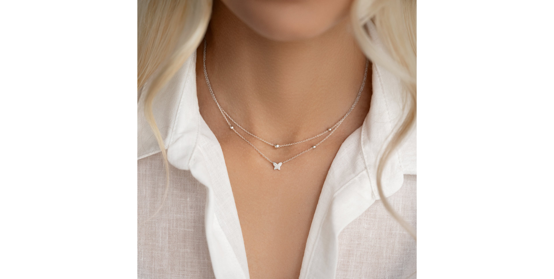Náhrdelník s diamantmi Magic Butterfly