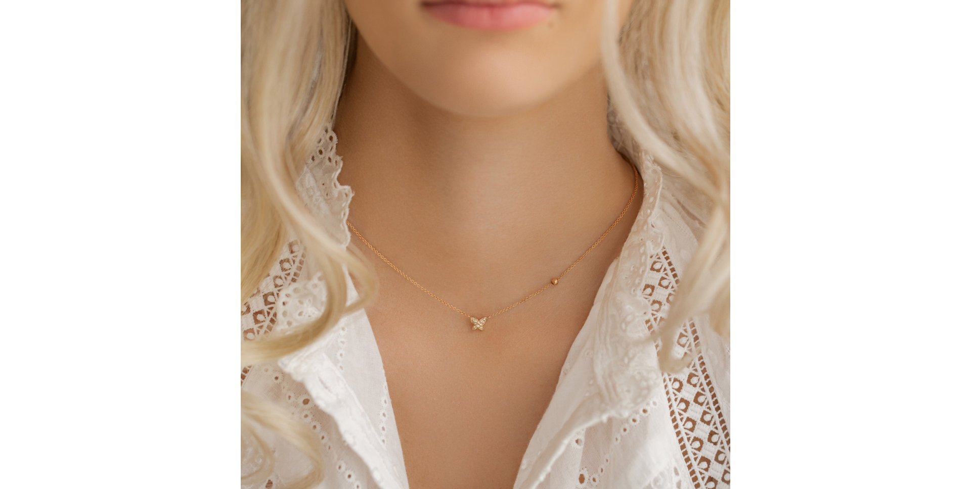 Náhrdelník s hnedými a bielymi diamantmi Star Waterfall