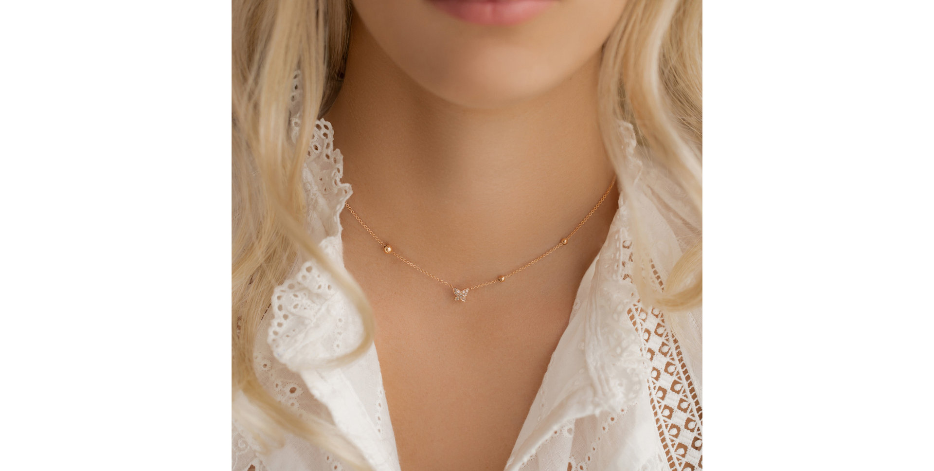 Náhrdelník s hnedými a bielymi diamantmi Star Waterfall