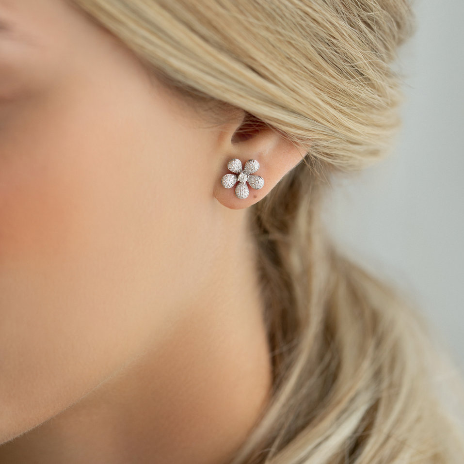 Náušnice s diamantmi Flower Dream