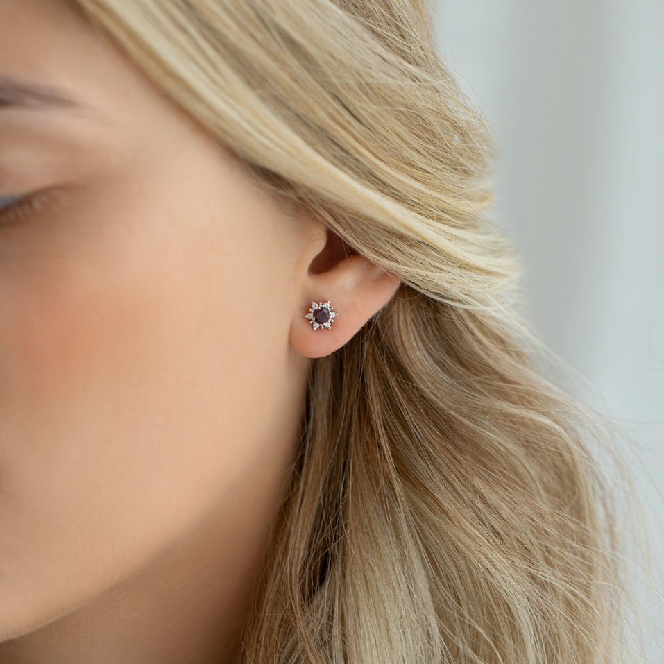 Náušnice s diamantmi a tanzanitom Fancy Fairytale