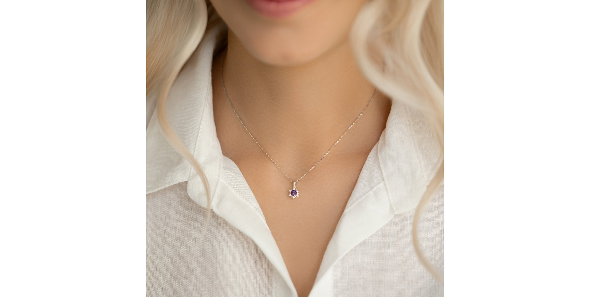 Prívesok s diamantmi a ametystom brazil Fancy Fairytale