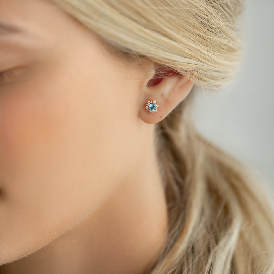 Náušnice s rhodolitom a diamantmi Fancy Fairytale