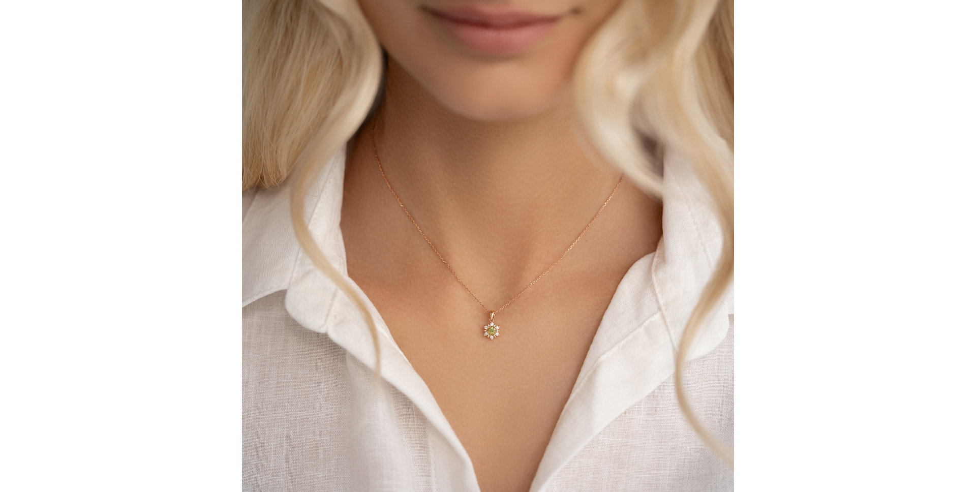 Prívesok s diamantmi a peridotom Fancy Fairytale