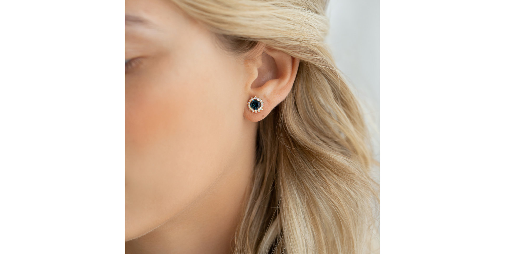 Náušnice s rhodolitom a diamantmi Lilac Flower