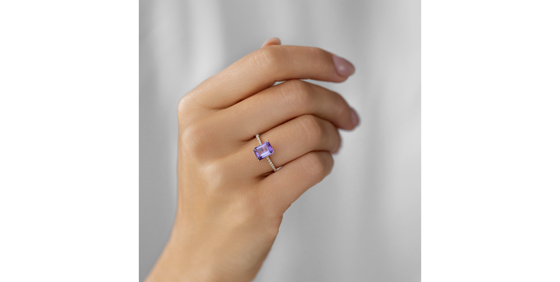 Prsteň s diamantmi a ametystom brazil Perfect Promise