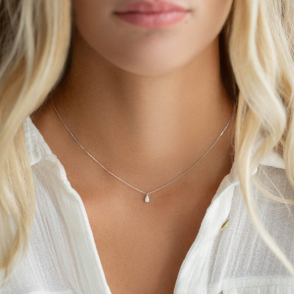 Náhrdelník s diamantmi Diamond Tear