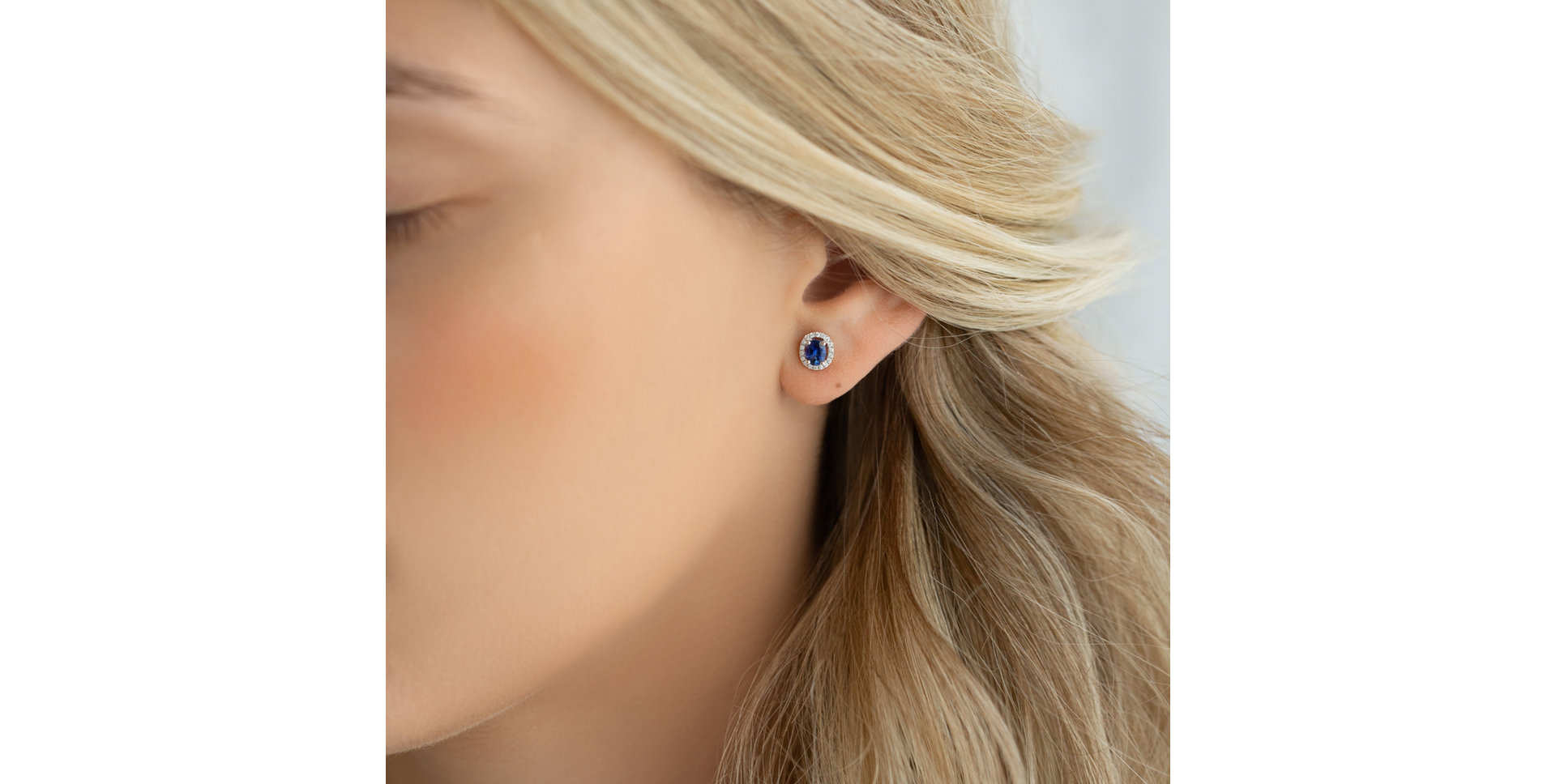 Náušnice s diamantmi a zafírom Imperial Sapphire