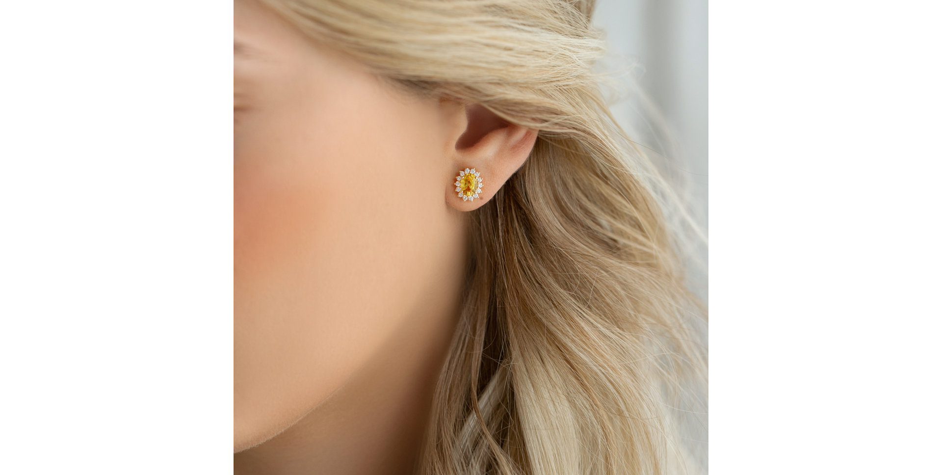 Náušnice s diamantmi a zafírom Princess