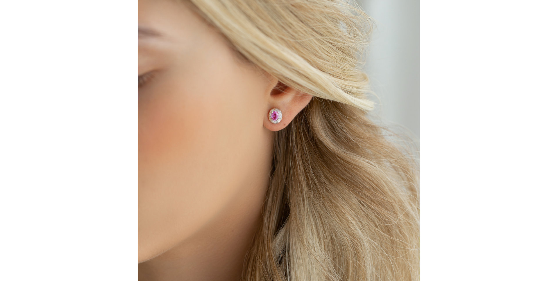 Náušnice s diamantmi a zafírom Princess