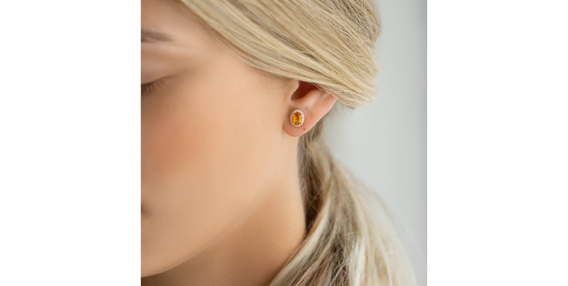 Náušnice s diamantmi a zafírom Princess