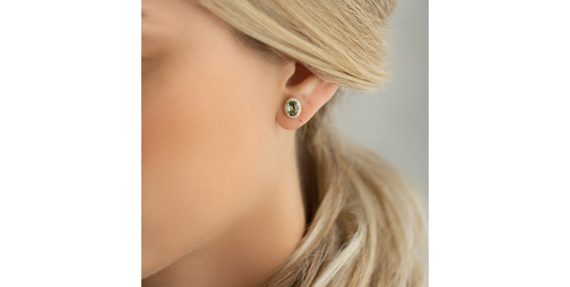 Náušnice s diamantmi a zafírom Princess