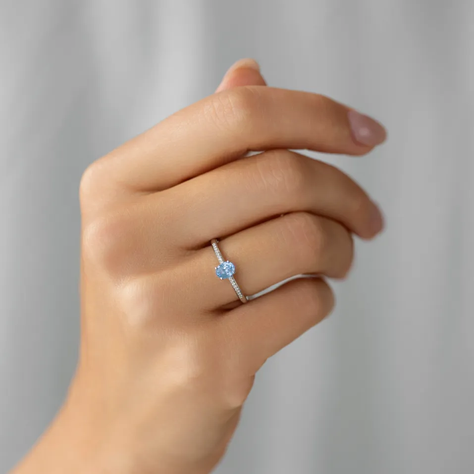 Prsteň s diamantmi a zafírom Princess