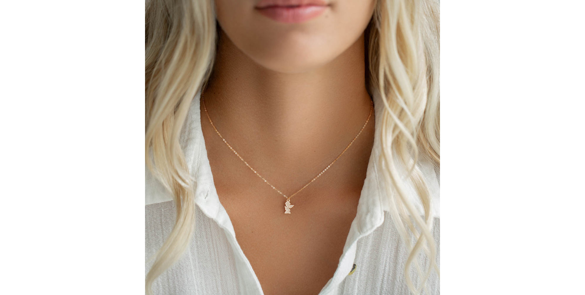 Náhrdelník s diamantom Lonely Angel