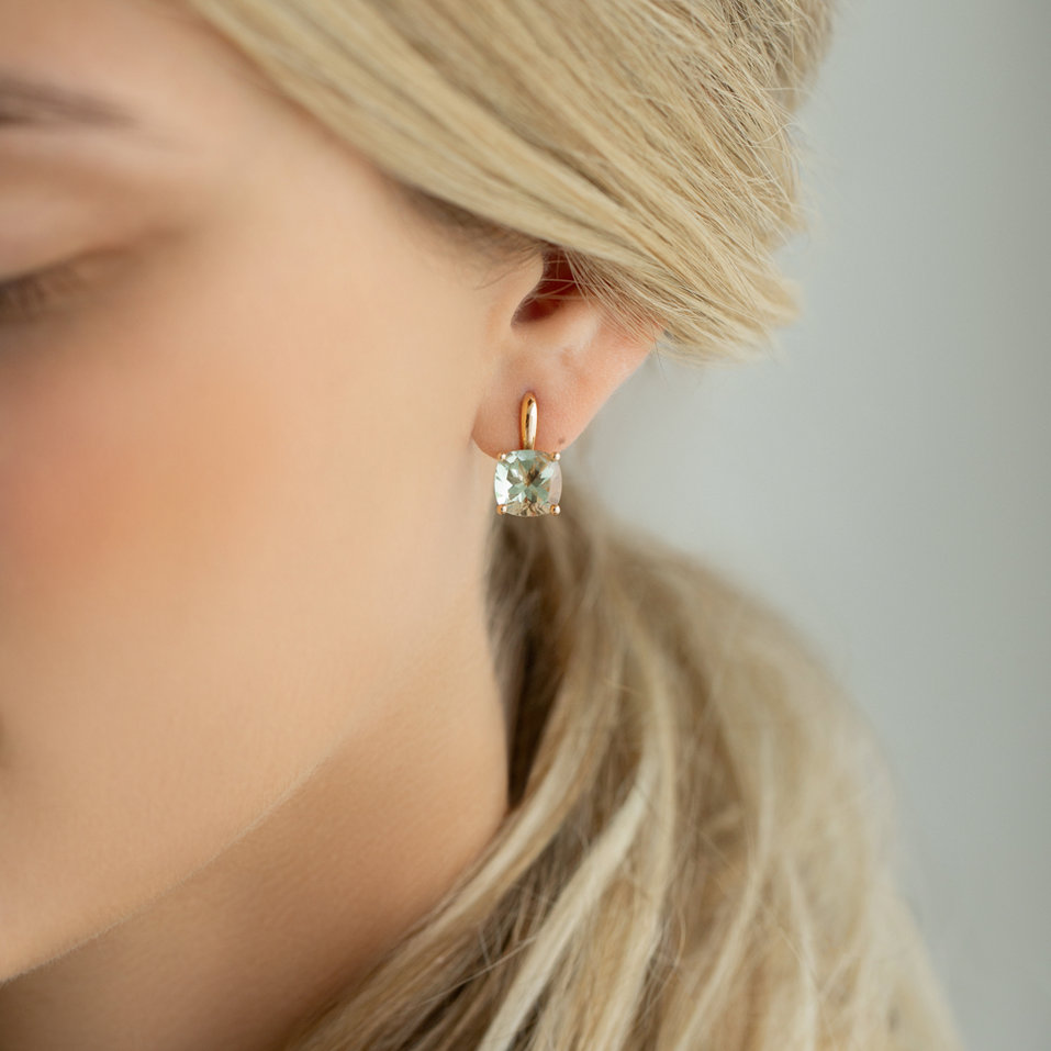 Náušnice s ametystom Green Moon