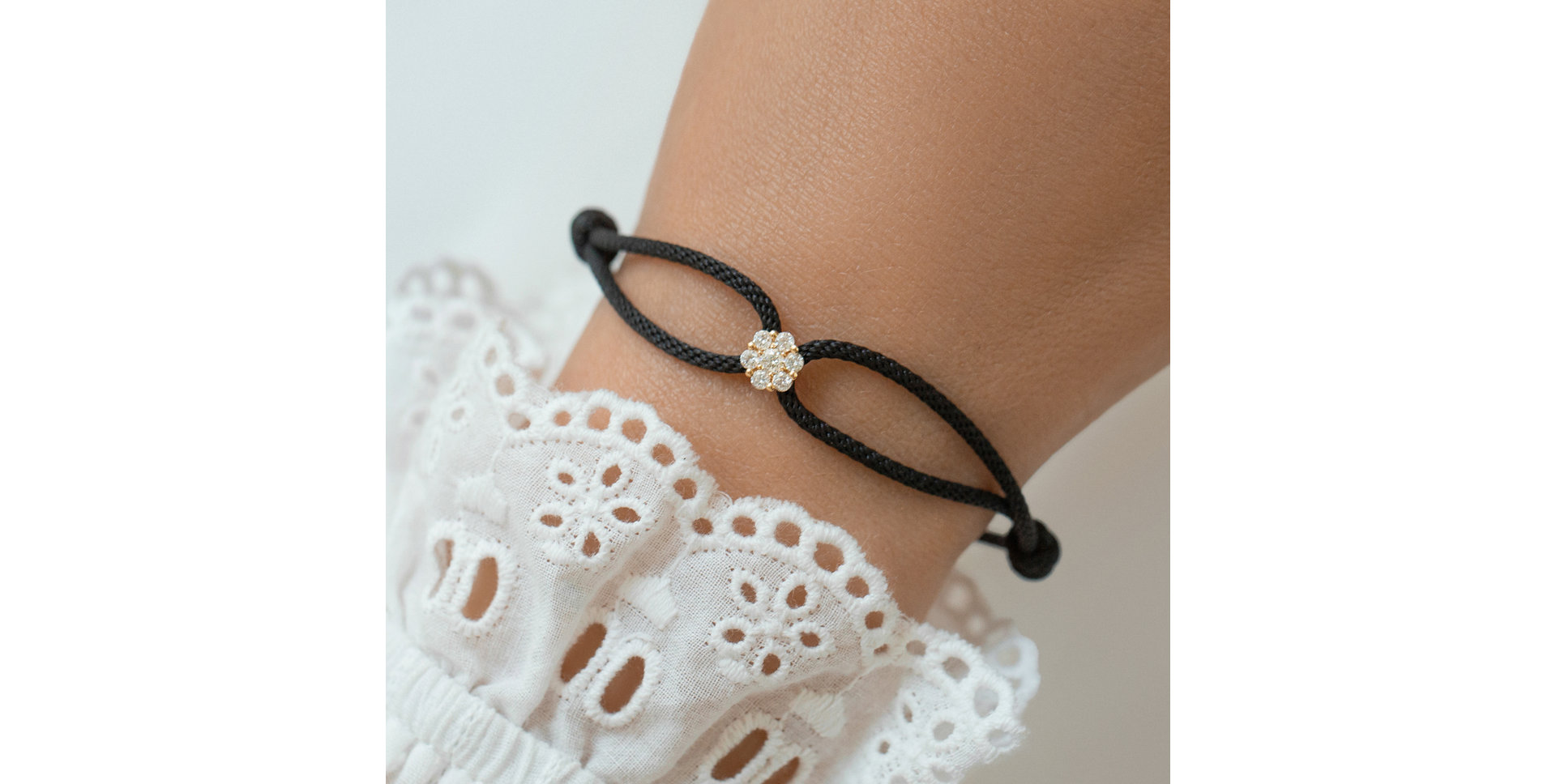 Diamantový náramok so šnúrkou Shining Light