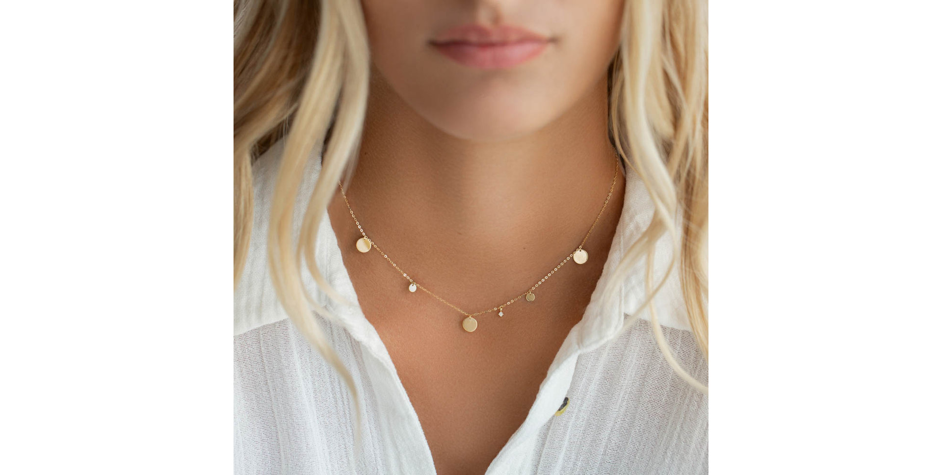 Náhrdelník s diamantom Circles of Hearth