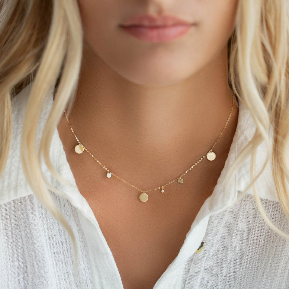 Náhrdelník s diamantom Circles of Hearth