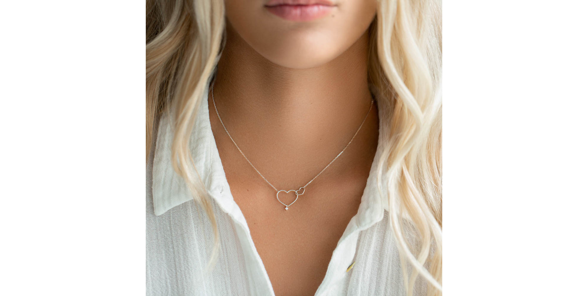 Náhrdelník s diamantom Double Love