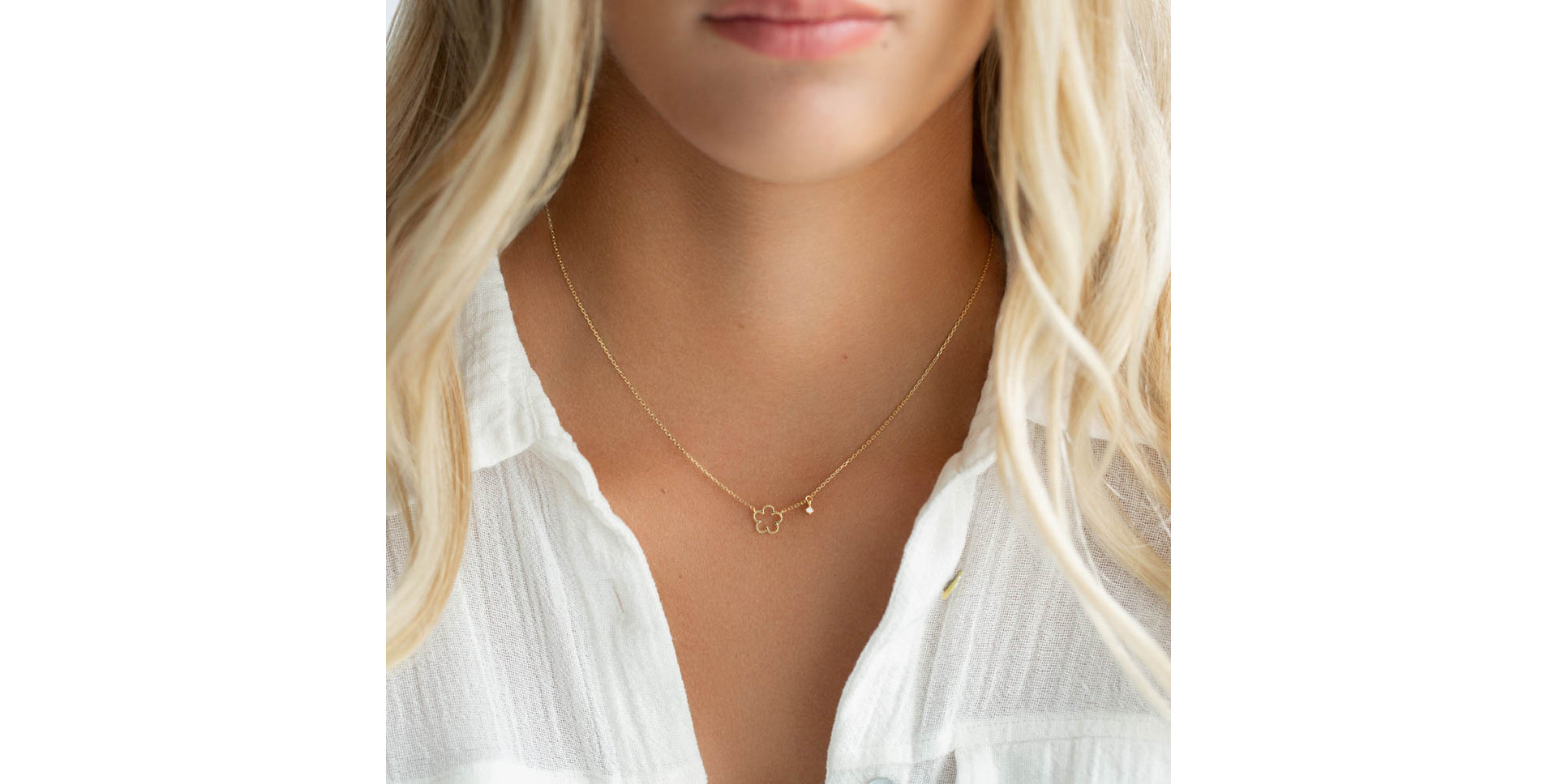 Náhrdelník s diamantem Botanical Beauty