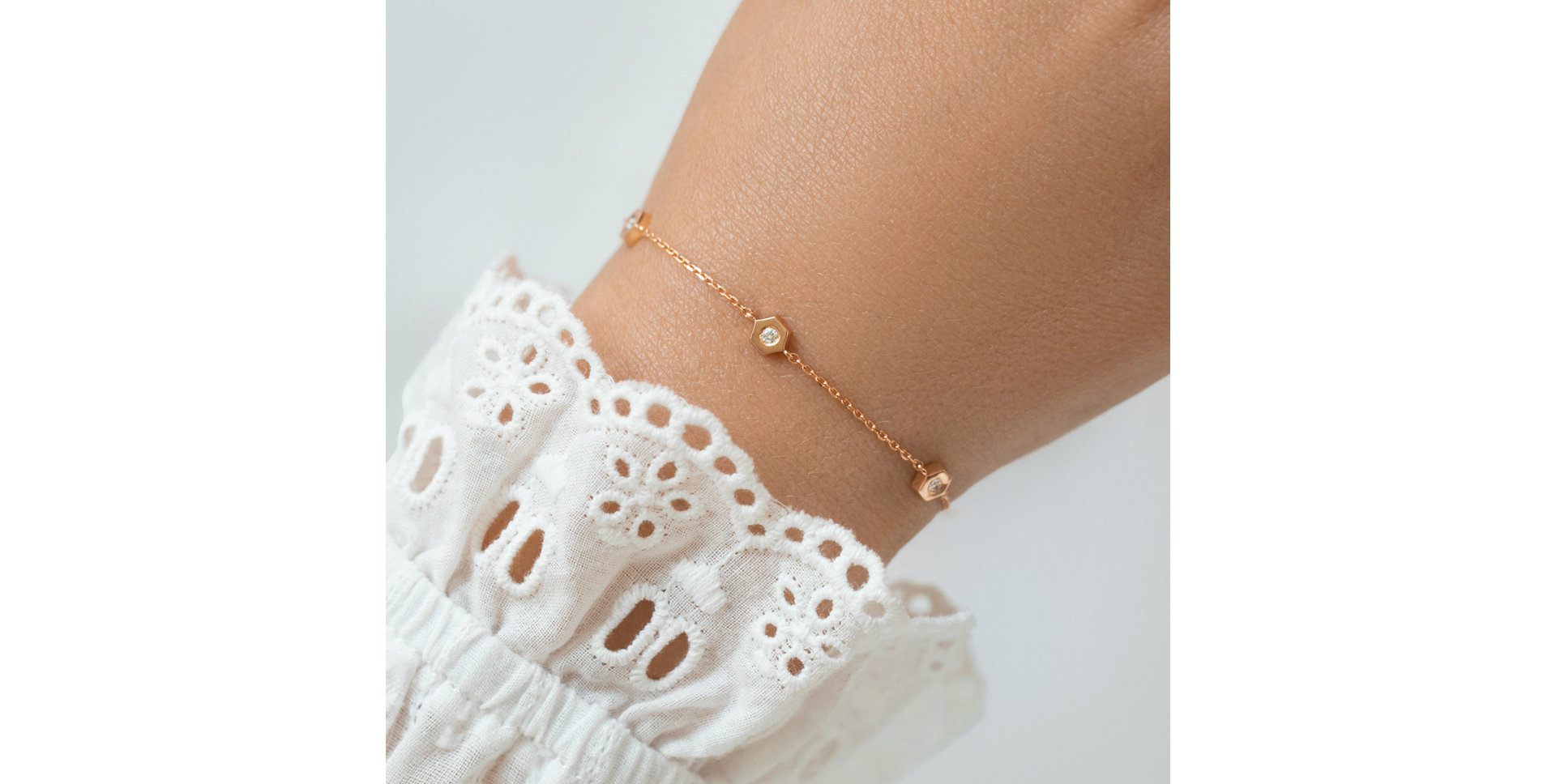 Náramok s diamantmi Hexagonal Brilliance