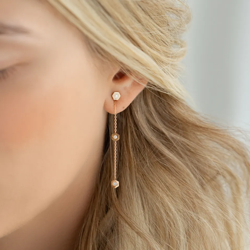 Náušnice s diamantmi HexaTriplet