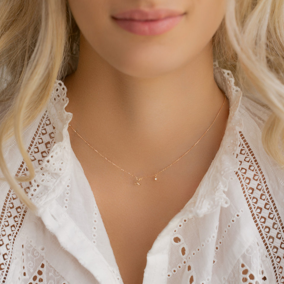 Náhrdelník s diamantom Elegance Letter