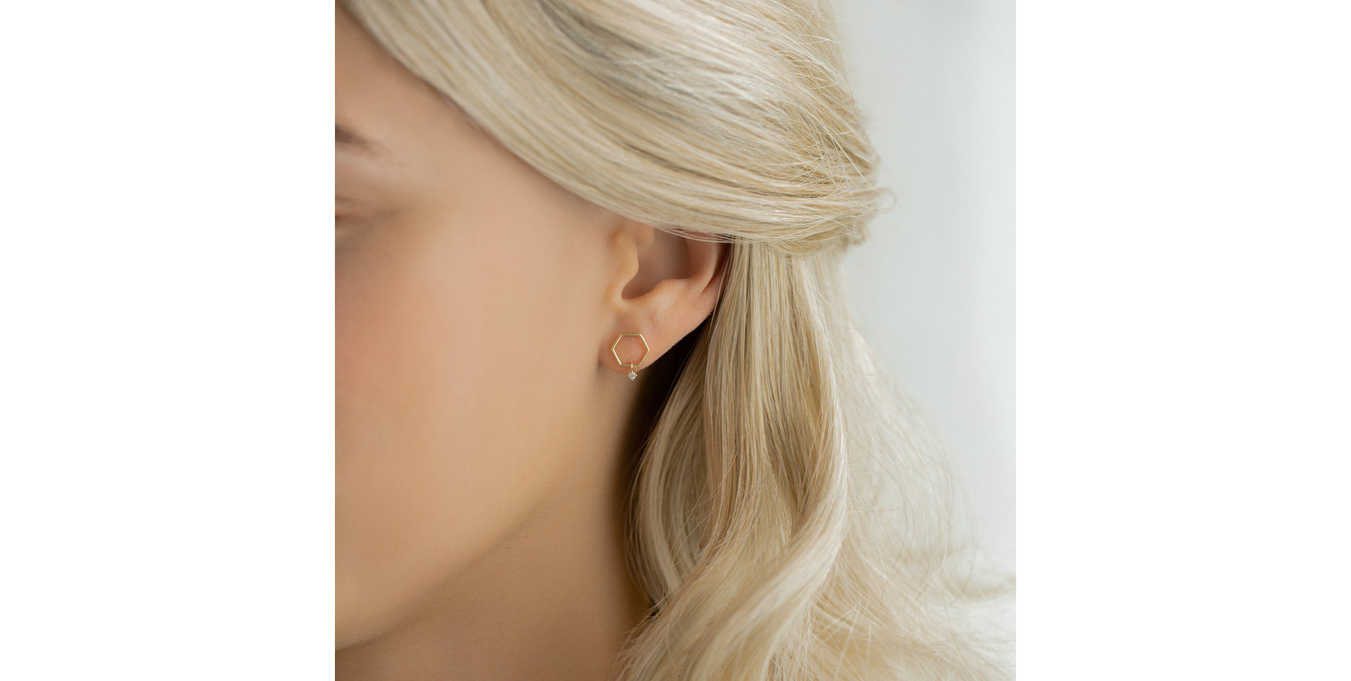 Náušnice s diamantom Hexapolygon