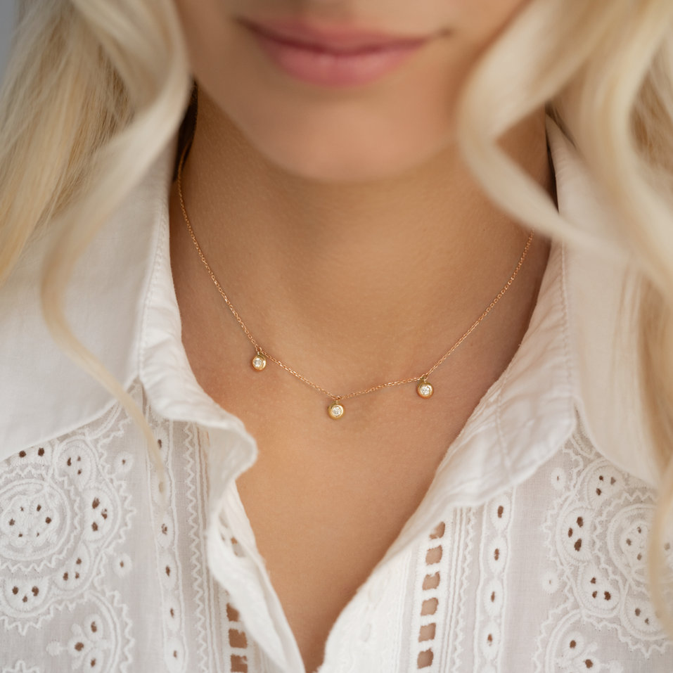 Náhrdelník s diamantmi Sparkling Dots